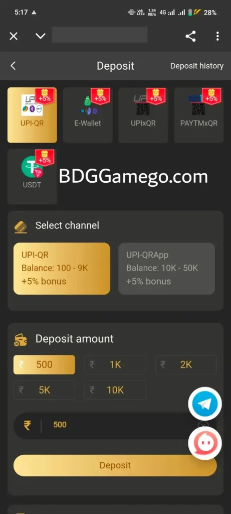 Bdg-game-deposit